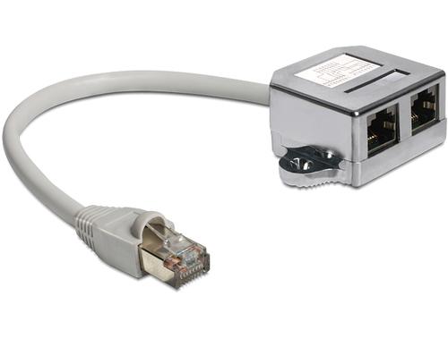 Delock RJ45 Adapter RJ45 - 2x RJ45 St/Bus 0.15m 2 x Ethernet