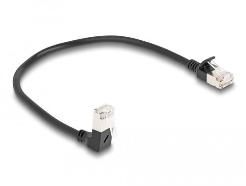 Delock RJ45 Cat.6A S/FTP Slim 90° down 0.25m cable