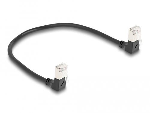Delock RJ45 Power Cord Cat.6A S/FTP Slim 90° angled, 0.25m short