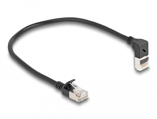 Delock RJ45 Ethernet cable Cat.6A S/FTP Slim 90° 0.25m black