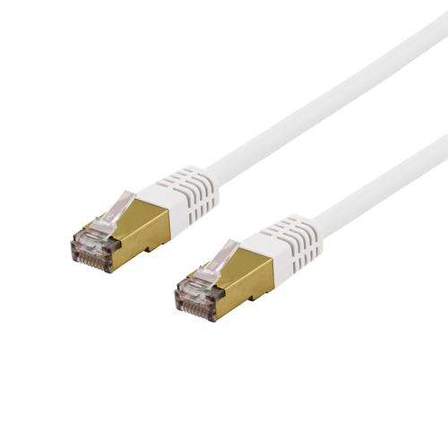 Deltaco SFTP-63VAH networking cable, white, 3 m, Cat6a, S/FTP (S-STP)