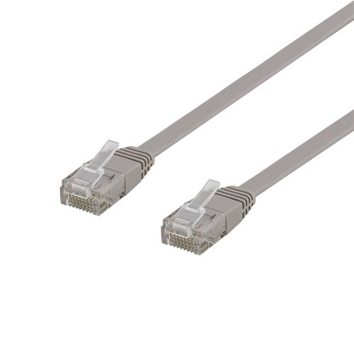 Deltaco TP-60-FL Networking Cable, Grey, 0.5 m, Cat6, U/UTP (UTP)