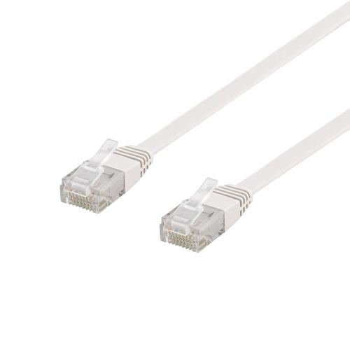 Deltaco TP-615V-FL networking cable, White, 15 m, Cat6 U/UTP (UTP)