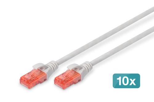 Digitus CAT 6 U/UTP Patch Cable - LSZH, 10 pieces, 0.5m, grey