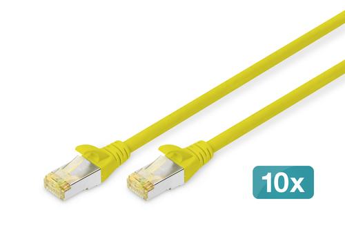 Digitus CAT 6A S/FTP Patch Cable, 10 pieces, 1m, yellow