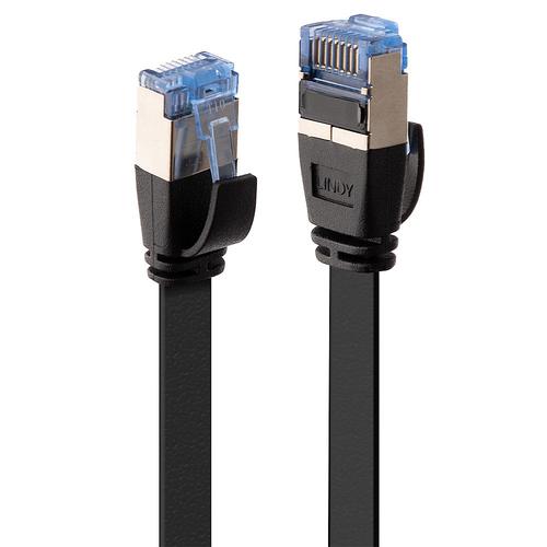 Lindy Flat ribbon Cat6A U/FTP patch cable, black, 5.00m