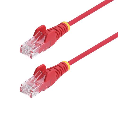StarTech.com 2m Red Slim CAT6 Ethernet Cable, Snagless, 100W PoE, UTP, LSZH, 28AWG Pure Bare Copper Wire, Slim RJ45 Network Patch Cord w/Strain Reliefs, Individually Tested