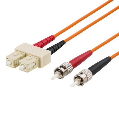 Deltaco FB-41 InfiniBand/fiber optic cable, 1 m, 2x ST, 2x SC, Orange