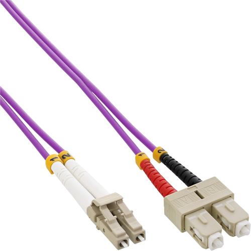 InLine Fiber Optic Duplex Cable LC/SC 50/125µm OM4 5m