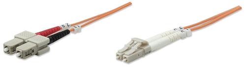 Intellinet Fiber optic patch cable LC/SC 2M Multimode OM1 orange