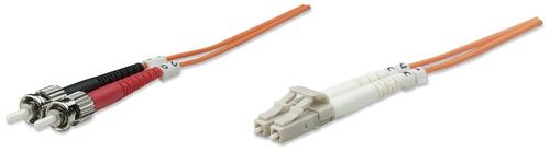 Intellinet Fiber optic patch cable LC/ST 1m Multimode OM2 orange