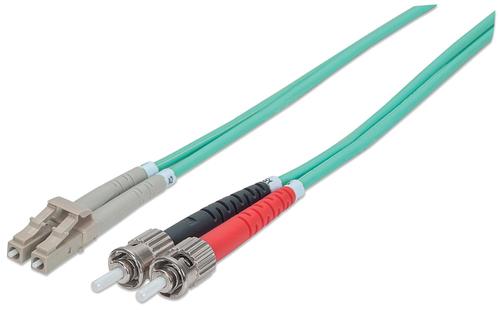 Intellinet Fiber optic patch cable LC/ST 1m Multimode OM3 Aqua