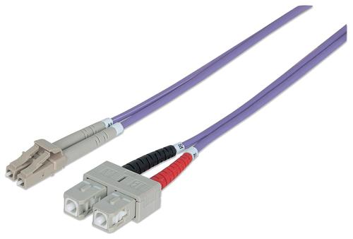 Intellinet LWL connection cable LC/SC 3m Multimode OM4 purple