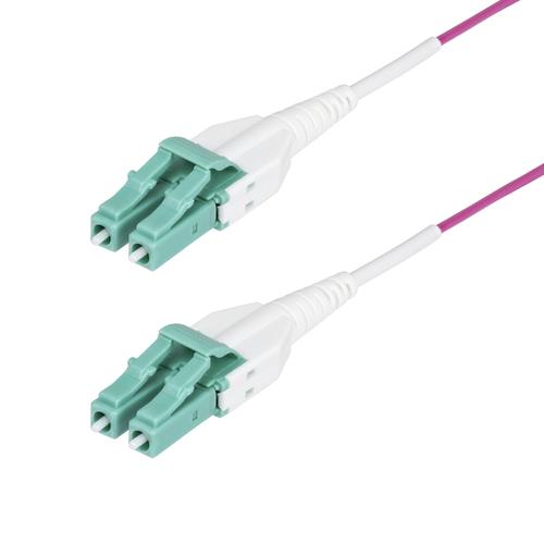 StarTech.com 2 meters (6 feet) LC to LC (UPC) OM4 Multimode Fiber Optic Cable, Erika Violet, 50/125µm, 40G/100G, LOMMF/VCSEL, Uniboot Fiber Jumper Cord, OFNR Riser Rated