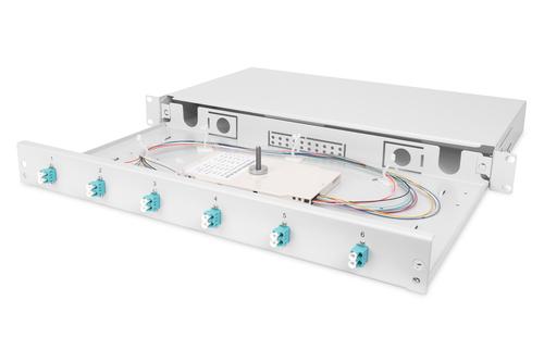 Digitus Fiber optic splice box 1U loaded 6x LC Duplex OM3 grey