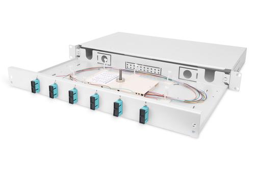 Digitus Fiber optic splice box 1U populated 6x SC Duplex OM3 grey