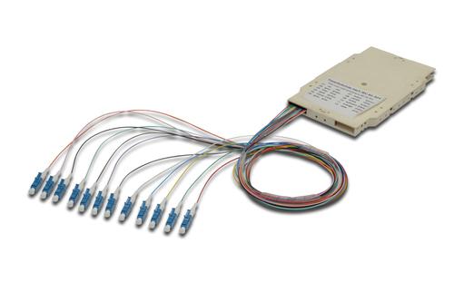 Digitus Splice cassette with 12 pigtails, pre-mounted, LC, OS2 (gray)