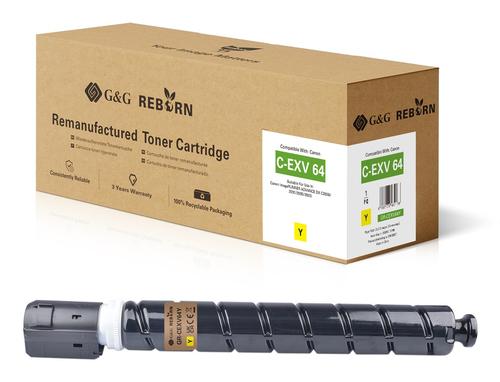 G AND G Reborn-Toner compatible with Canon C-EXV 64 (5756C002) Yellow
