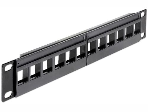 Delock Patch panel 1HE 12 Keystone ports black