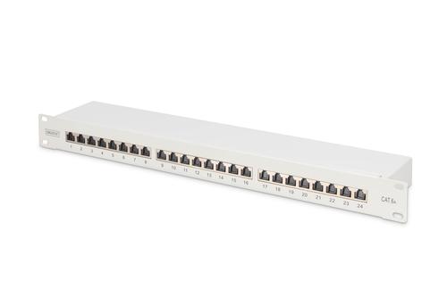 Digitus | CAT 6A Patch Panel, shielded, 1U, 24-port | RJ45, 8P8C | Grey