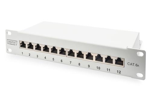Digitus 10" Patchpanel DN-91612S-EA-G, 12-Port, Cat.6a (gray, 1U, Rack Mount, shielded)