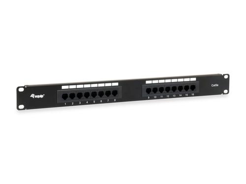 Equip 19" Patchpanel 16xRJ45 Cat5e UTP 1U 100MHz RAL9005