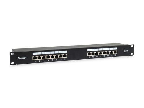 Equip 19" Patch Panel 16xRJ45 Cat6 FTP 1U 250MHz RAL9005