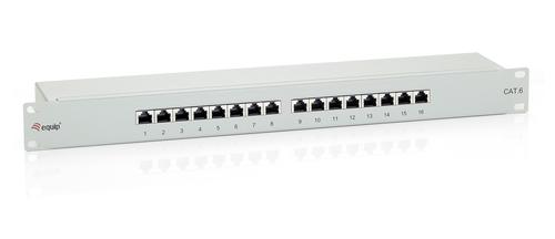 Equip 19" Patchpanel 16xRJ45 Cat6 FTP 1U 250MHz RAL7035