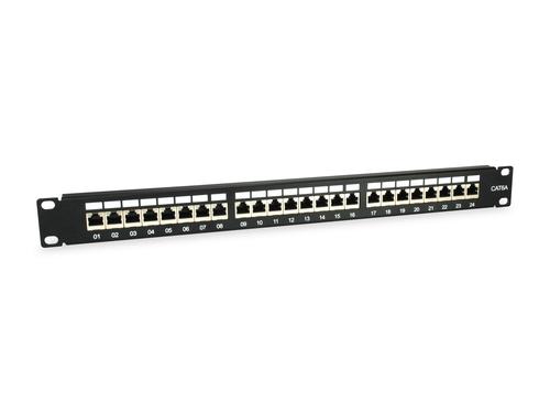 Equip 19" Patch Panel 24xRJ45 Cat6a FTP 1U 500MHz RAL9005