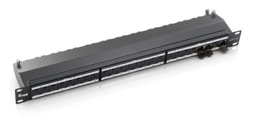Equip 19" Patch Panel 24xRJ45 Cat6a FTP 1U 500MHz RAL9005