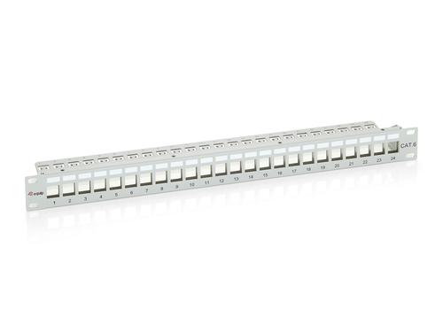 Equip 19" Patch Panel 24xKeystones FTP 1U LSA/110 RAL7035