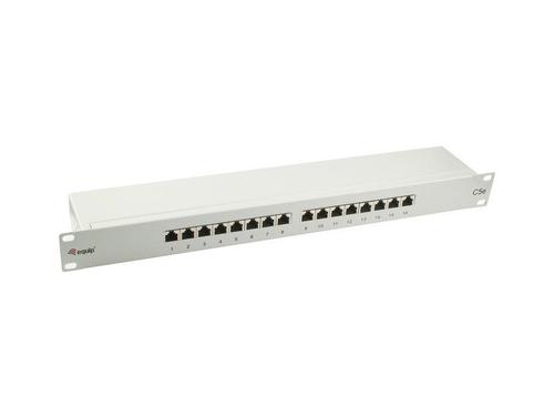 Equip 19" Patch Panel 16xRJ45 Cat5e FTP 1U 1000MHz RAL7035