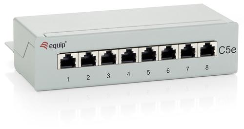 Equip Patchpanel 8xRJ45 Cat5e Desktop 100MHz RAL7035