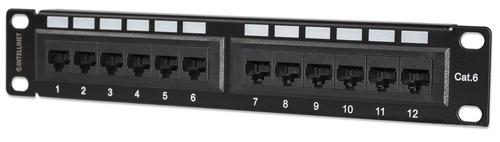 Intellinet 10" Patch Panel 1HE 12-Port Cat6 UTP black