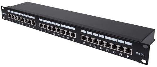 Intellinet 24-Port Cat6a Patch Panel FTP 1HE black