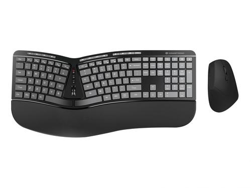 Conceptronic Keyboard+Mouse Wireless ERGO Layout US black