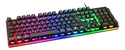 Deltaco GAM-021-RGB-DE keyboard Gaming USB QWERTZ German Black