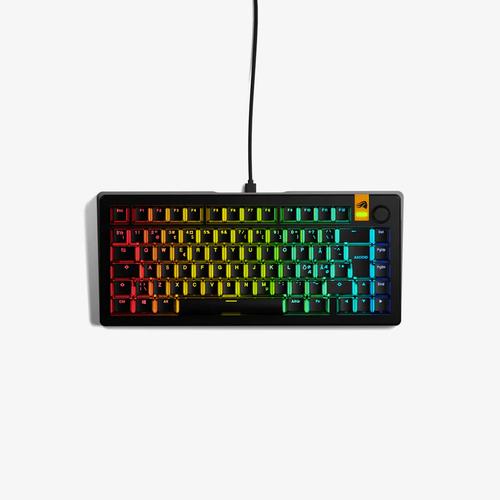 Glorious Gaming GLO-KB-GMMK3-75-PB-HE-W-BLK-ND USB QWERTY Nordic keyboard, Black, Non-Backlit