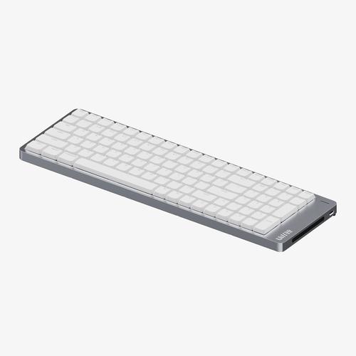 Lofree Flow 2 100 keyboard Universal USB + RF Wireless + Bluetooth QWERTY Silver, White