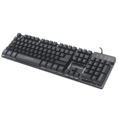 Manhattan USB Gaming Keyboard with LEDs and Metal Base