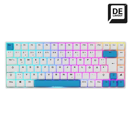 Sharkoon SKILLER SGK50 S3 PBT (white/light blue, DE layout, Gateron G Pro 3.0 Yellow)