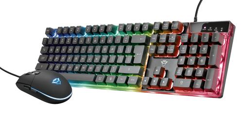 TRUST GXT 838 Azor keyboard, mouse included, gaming, USB, Czech, Slovakian, black