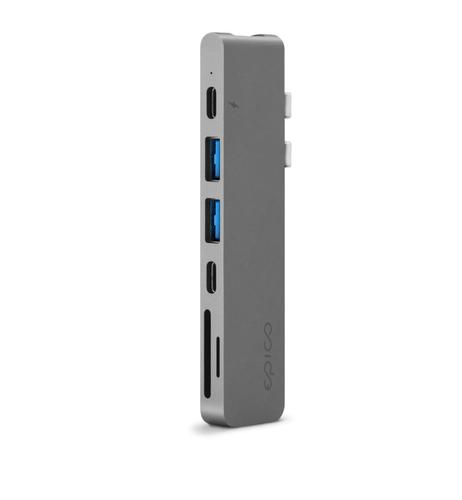 EPICO 9915111900011 laptop dock/port replicator, 2 x USB 3.2 Gen 2 (3.1 Gen 2) Type-C, Grey