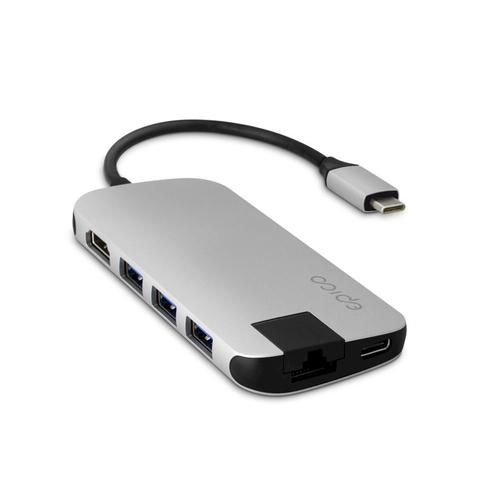 EPICO 9915112100020 laptop dock/port replicator, USB 3.2 Gen 1 (3.1 Gen 1) Type-C, Black, Silver