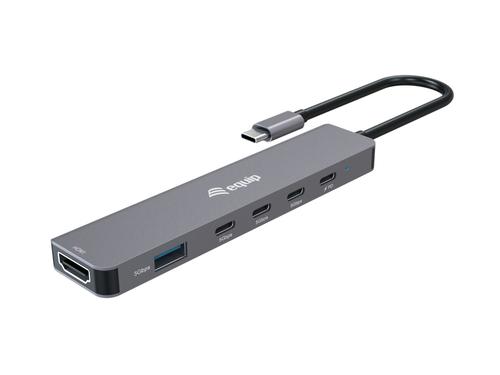 Equip USB-C to HDMI/3xUSB-C/USB-A Adapter 4K/