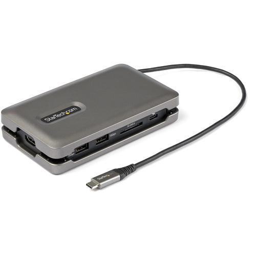 StarTech.com USB C Multiport Adapter - USB C to 4K 60Hz HDMI 2.0 - 2-Port 10Gbps USB Hub - 100W Power Delivery Pass-through - GbE - SD/MicroSD - USB Type-C Mini Dock - 10ft Cable