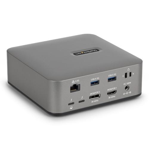 StarTech.com Thunderbolt 5 Universal Docking Station, Multi-Display Hub, 8K 60Hz or 4K 144Hz, 120Gbps Bandwidth Boost, 140W PD, 30W Phone Charging, USB 10Gbps, 2.5G LAN