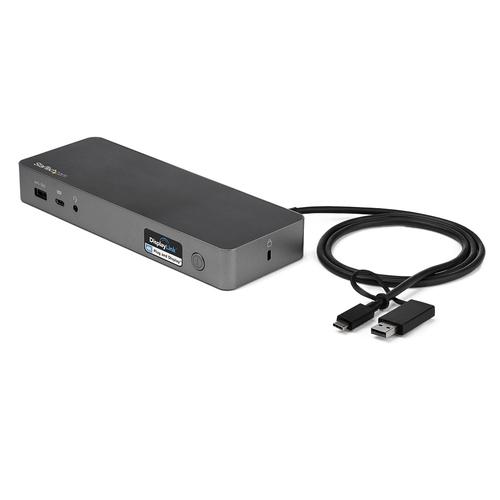 StarTech.com Universal Laptop Docking Station, Hybrid USB-C AND USB-A Dock, Dual 4K DP AND HDMI, 60W PD, Mac / Windows / Chrome OS, 4x USB 5Gbps Hub, GbE