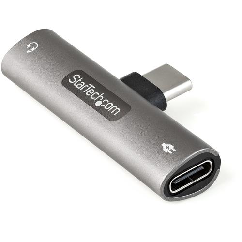StarTech.com USB C Audio AND Charge Adapter - USB-C Audio Adapter with 3.5mm TRRS Headphone/Headset Jack and 60W USB Type-C Power Delivery Pass-through Charger - For USB-C Phone/Tablet/Laptop