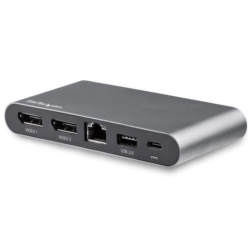 StarTech.com USB-C Dock – 4K Dual Monitor DisplayPort – Mini Laptop Docking Station – 100W Power Delivery Passthrough – GbE, 2-Port USB-A Hub – USB Type-C Multiport Adapter – 3.3ft Cable